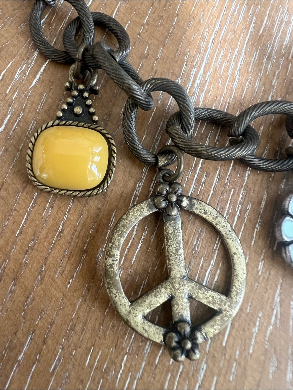 Lucky Brand Yellow and Turquoise Charm Necklace - Picture 3 of 6